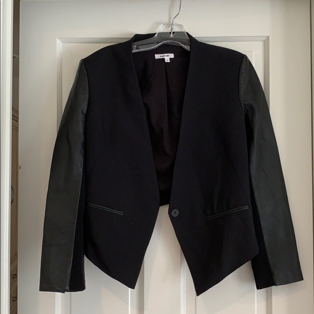 Helmet Lang Black Blazer with Leather